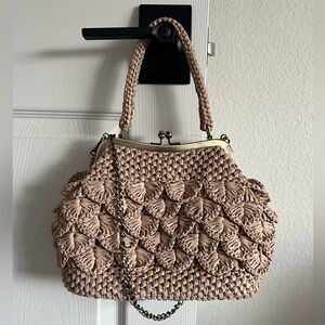 Patricia Nash Scalloped Raffia Laureana Frame Satchel